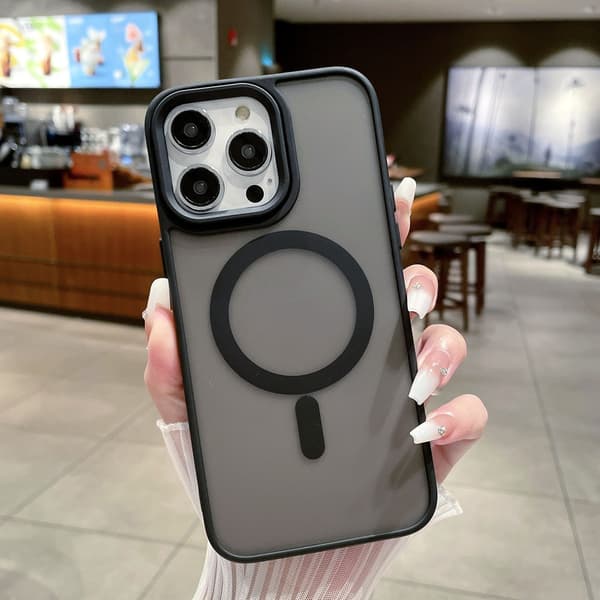 Etui til iPhone 17PRO Sort blød farve magnetisk mat finish