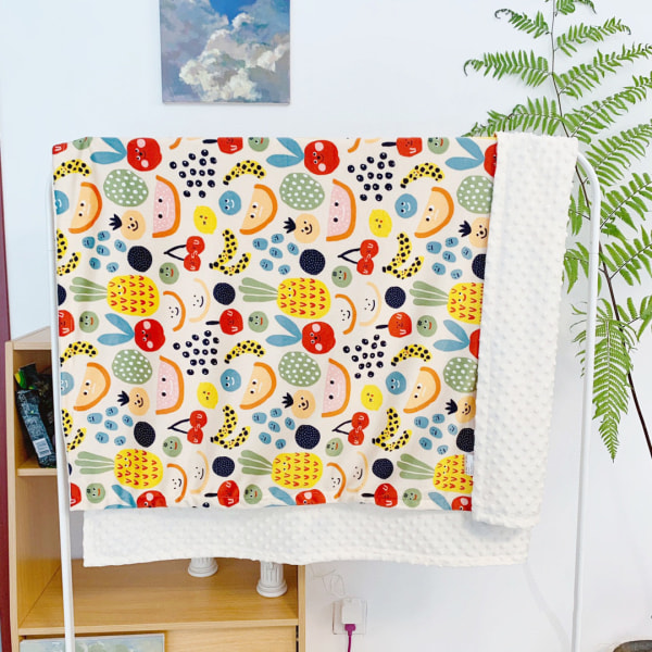 Four Seasons Comfort-tæppe Baby-tæppe Baby-tæppe lur-tæppe Aircondition-tæppe børn Lille dyne Yellow Fruit 110*150CM