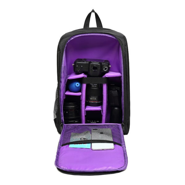 Kameralaukku Vedenpitävä ja kulutusta kestävä digitaalikameralaukku Ulkokäyttöinen tietokonereppu Purple