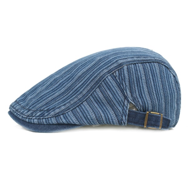 Baret Hat Denim Peaked Cap Artistic Youth Advance Hats Britiske Retro Baret Hatte til mænd og kvinder Light Blue Adjustable