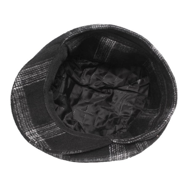Beretlue Vinterlue Beretlue for eldre Vinter Tykket topplue for menn Øreklaffer Varme Advance-hatter Black XL（60cm）