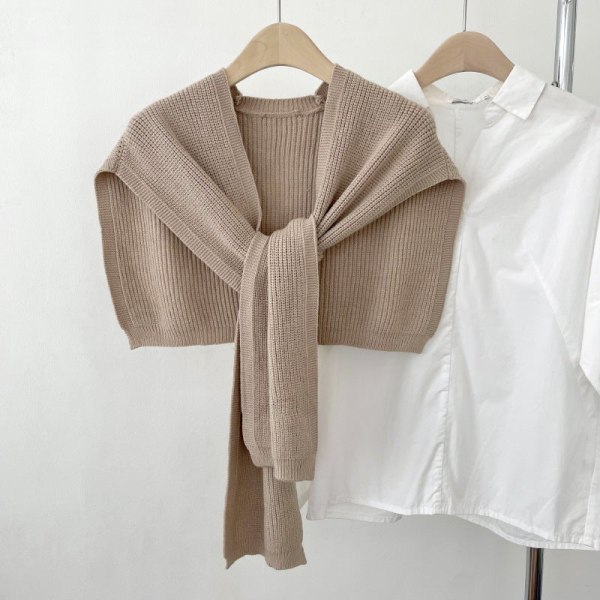 Damestrik efterår vinter sweater lille sjal matchende overtøj med aircondition værelse tørklæde Han Daizi