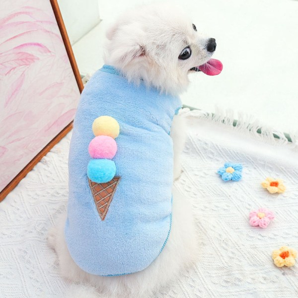 Kjæledyrsklær Katt Valp Vest Kjæledyr små og mellomstore hunder Dekorasjon Blue ice cream xxs