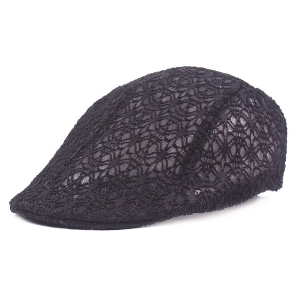 Barettihattu pitsi Beretti naisten cap kesämatkahattu hengittävä auringonpitävä Advance-hatut cap mesh Black Average Size (58cm)