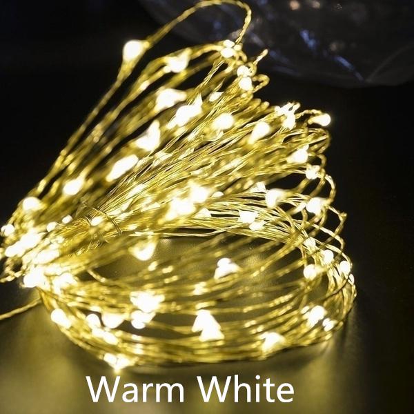 2/3/4/5/10M LED String Lights for Xmas Christmas Tree Garland Outdoor Party Wedding Decoration Warm white 10M 100LED