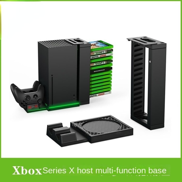 For Xboxseriesq Host Multi-Function Base Xsx LED-håndtak Doble ladere Disklagringsstativ