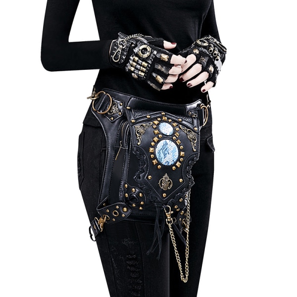 Mænd kvinder Fanny Pack taljetaske Steampunk One-Soulder Crossbody Chain Dame mænds mode As shown in the figure