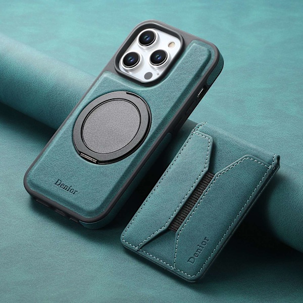 Etui til iPhone 14 Pro Max blå magnetisk roterende beslag kombinationsfunktion kortholder