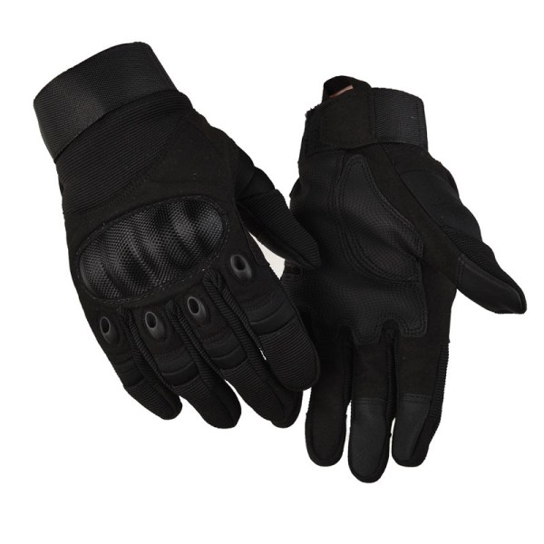 Kvinner Menn Sykkelhansker Taktisk Full Finger Touch Screen Anti-skli Sykling Fjellklatring Cloth shell Black XL