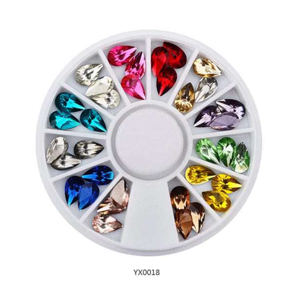 Kynsikoristeet Nail Art :lle tekojalokivi White Diamond Disc Ornament Peach Heart AB Diamond YX0017