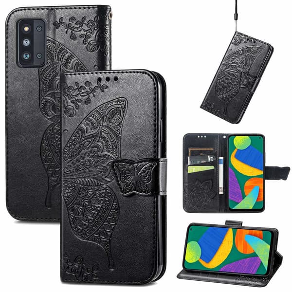 Etui til Samsung A23 E sort Flip præget kortslot