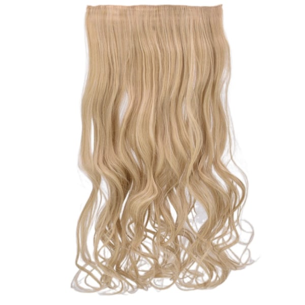 Kvinder paryk stykke hårforlængelse Fem klip krøllet hår OnePiece Hair Weft W491 Gold