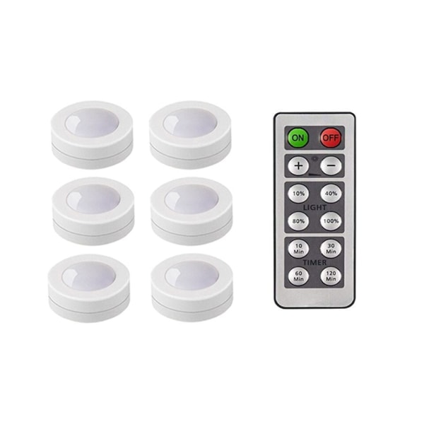 Dimbar Touch Sensor LED Underskåp lampor Varm vit/vit LED Puck Lights Garderob Garderob Kök Nattlampa 6lamp1controller warm white