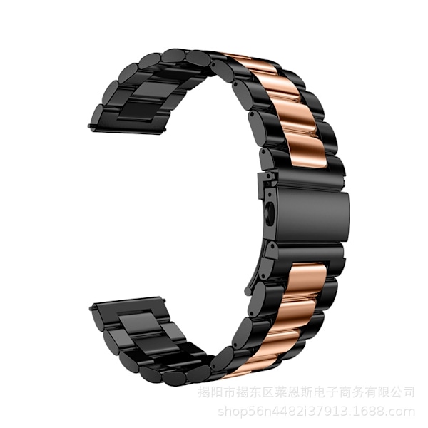 Urrem til Apple Watch iWatch til 38-40-41mm tre-stål rem - sort og rosaguld