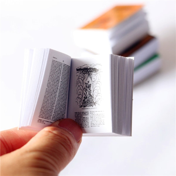 Miniaturemøbler Legetøjsdukker Hus gør-det-selv dekorationstilbehør Mini 1:12 Flip Book Black buckle Bible