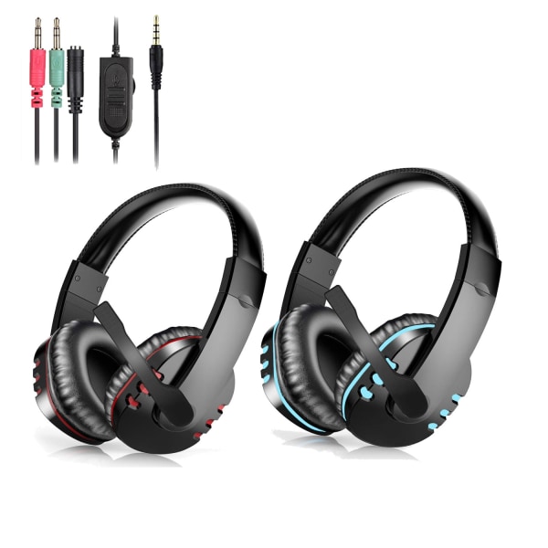 Ps5-kuulokemikrofonille, pelikuulokkeelle, PS4-kuulokemikrofonille, kytkinkuulokkeelle Xbox Series X Wired Blue