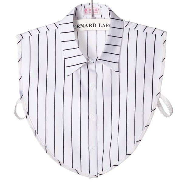 Dame jenter falsk krage Avtakbar genser skjorte All-Match spiss hvit Stilig og allsidig White striped pointed collar