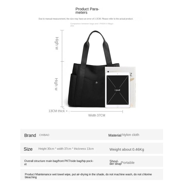 Dame Håndveske Bærbar Vanntett Bærbar Tote Bag Stor kapasitet Fritid Green