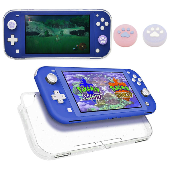 Til Switch Litetpu Transparent Glitter Protective Shell Silikone beskyttelsescover Switch Lite Soft Case Blue