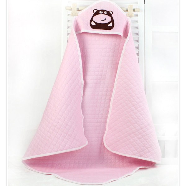 Baby Babyteppe Varmebevaringsmateriale Bomull Babyinnpakningsteppe Klemmepledd Sovepose Pink