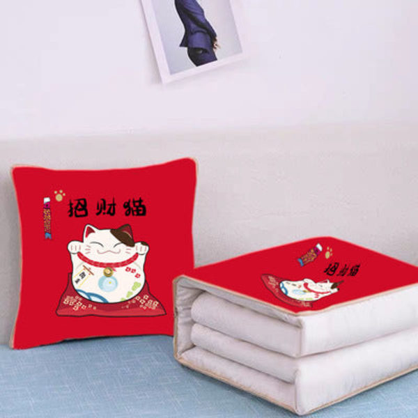 Multifunktionel Pudedyne Dual Purpose Pudepude Bil Rygpude Quilt Praktisk gave Lucky Cat 40*40cm