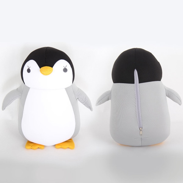 Blød behagelig rejsepude Pingvin tegneseriepartikeldeformation To-i-en dobbeltbrug Black Penguin 30*32cm