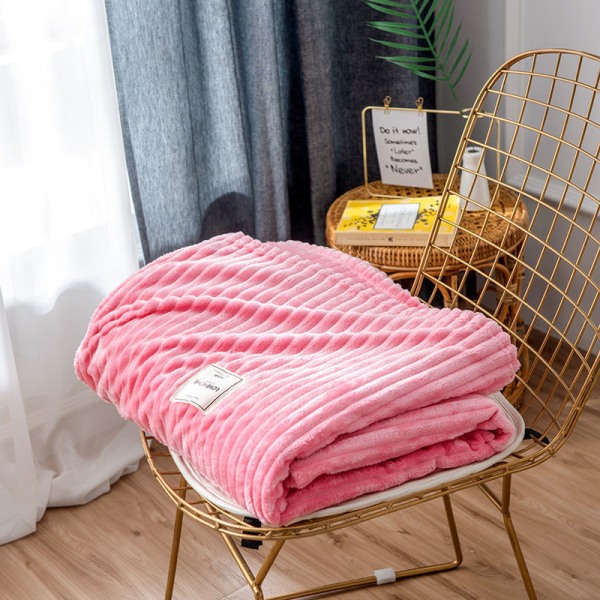 Milk Velvet Teppe Sommer Teppe Tynt Nap Teppe Air Conditioning Teppe Håndkle Teppe Flanell Pink 200*230cm