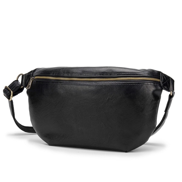 Miehet naiset Fanny Pack -vyölaukku Miesten vyö casual Yksinkertainen All-Match Retro Crossbody -muoti Trendikäs rinta Black