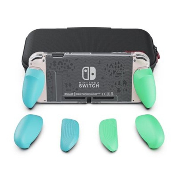 For Grip Case Crystal for Switch Crystal NS Grip Protective Case Game Accessories Green Blue with bag