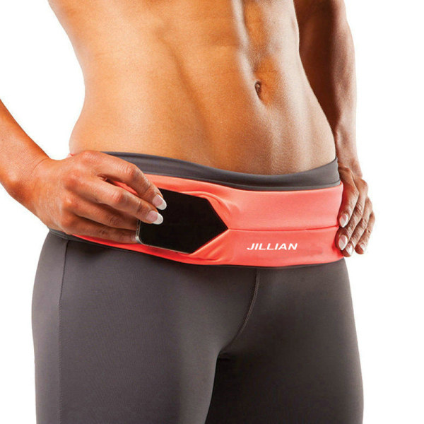 Fanny Pack Løbebælte Taljetaske Organizer High Elastic Sports Fire Ports Rose Red M