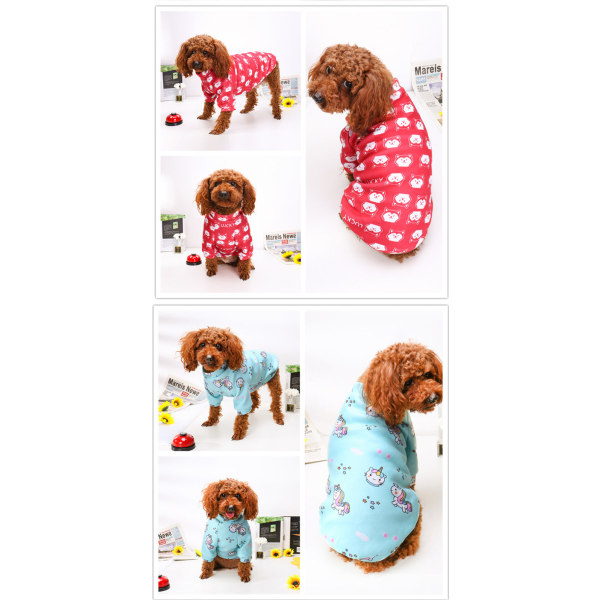 Lemmikkien vaatteet Sarjakuva Fleece Villapaita Koiran vaatteet Mukavat samettia blue animal l