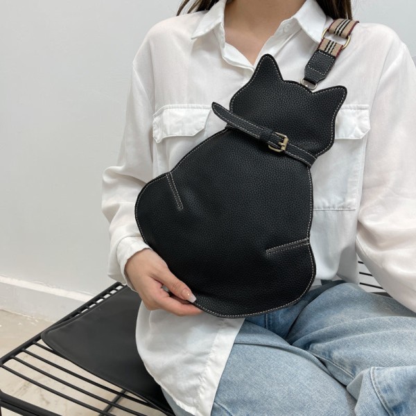 Kvinder Dame Håndtaske Cute Cat Crossbody Taske Online Influencer Fashion Unik One-Shoulder brown1