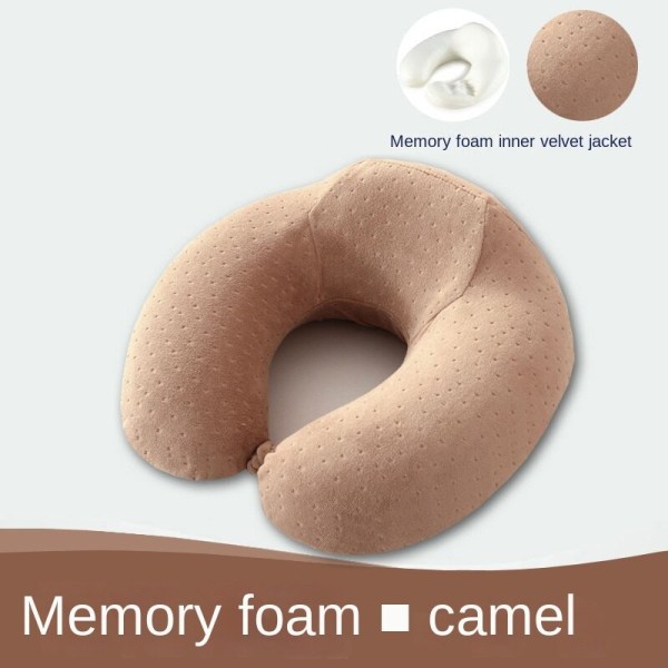 Blød og behagelig rejsepude, der passer til halsen Memory Foam U-formet langsom rebound nakkepude Gray (bamboo charcoal) 30*31 * 9/13cm