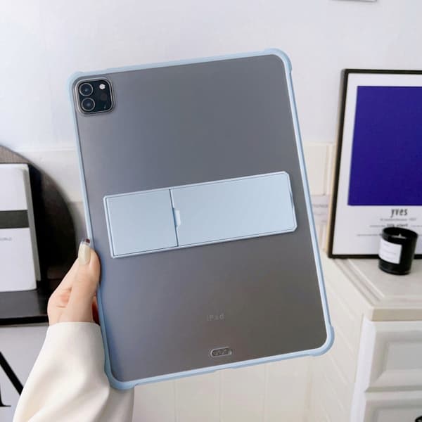 Etui til iPad Pro 2018 11\" Lyseblå Mat Hård Bund Foldbart Stativ Macaron Hård Ramme