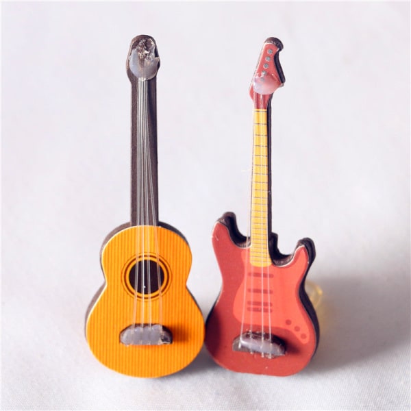 Miniatyr Möbler Leksak Dockor Hus Gör det själv Dekoration Tillbehör Mini Klassisk Gitarr Populär Electric guitar