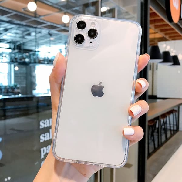 Etui til iPhone 17 Air Transparent Elektroplettering Lige Kant Fuld Dækning Transparent Blød Transparent