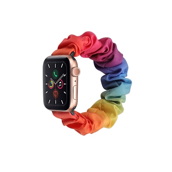 Klockarmband för Apple Watch iWatch 38/40/41 S storlek silver metallanslutning regnbåge