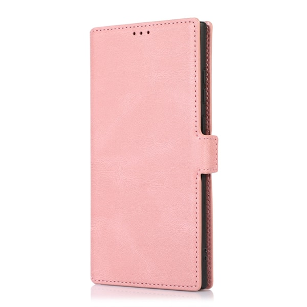 Etui til iPhone 13 Pro Rose Gull side spenne retro skinn side ensfarget