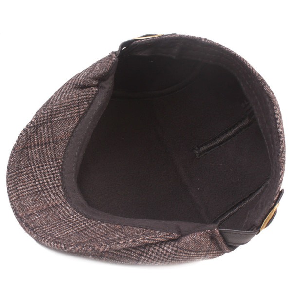 Baret Hat Hat til ældre Mænds spidskatte Vinter fortykket Baret til ældre Advance Hatte Herringbone Gray Adjustable