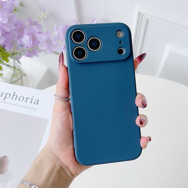 Skal för iPhone 17 Pro Max Cube Liquid Navy Magic Cube Flytande Silikon Fullständigt Skydd