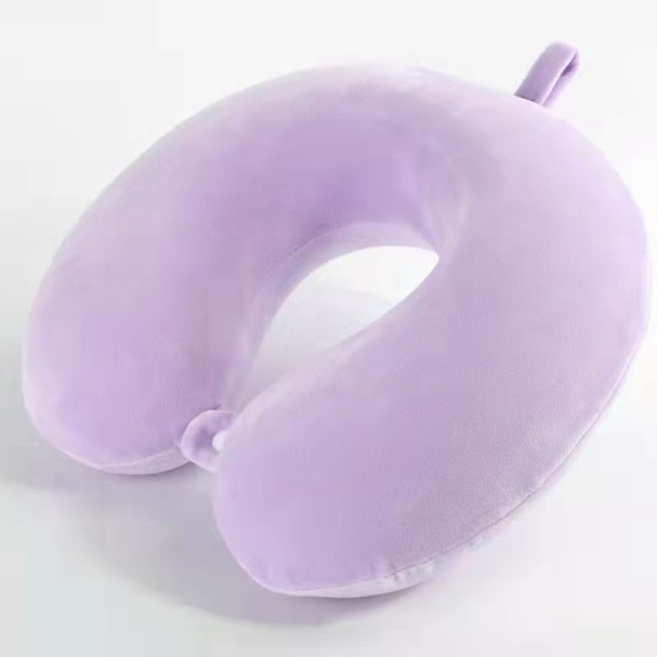 Mjuk bekväm resekudde Enfärgad U-formad nackkudde för bilresor Purple
