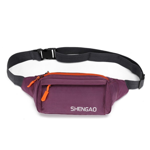 Fanny Pack Løpebelte Midjeveske Organizer Tettsittende Multifunksjonell Vanntett Style three purple