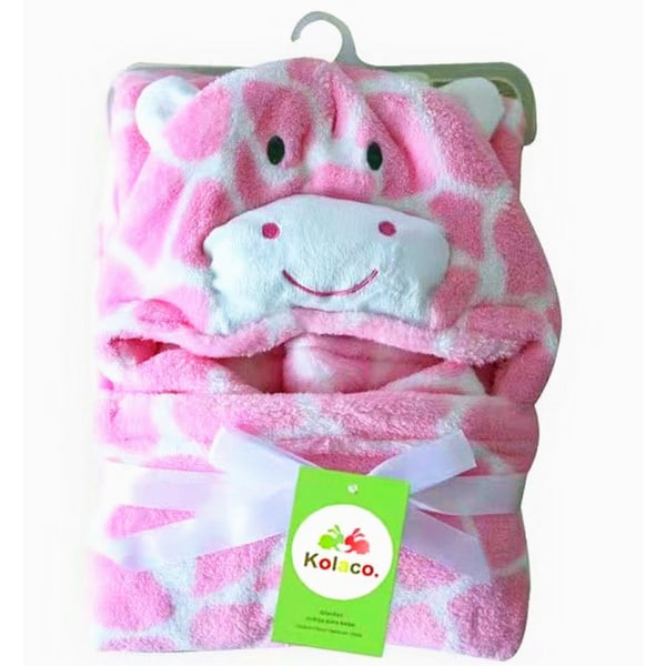 70 * 100 cm Tecknad kram Filt Inbäddningstäcke Filt Morgonrock Nattrock Sovfilt Sjal Mantelrock Pink giraffe