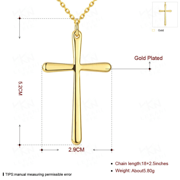 Elegant Kvinder Halskæde Cross Guldbelagt