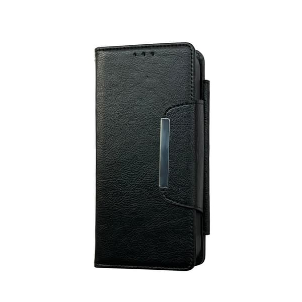 Etui til iPhone 13 Pro sort multifunktionel pung imiteret læder