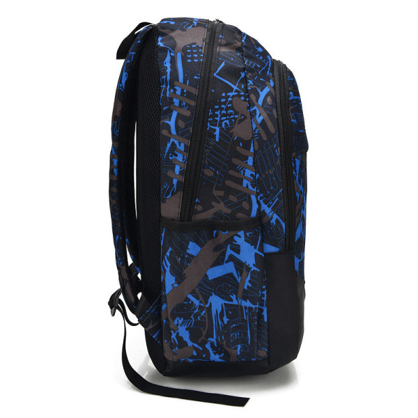 Skolstudentryggsäck Collegebokväska Resväska Mode Casual Burden Reduction Anti-Seismic Blue single bag