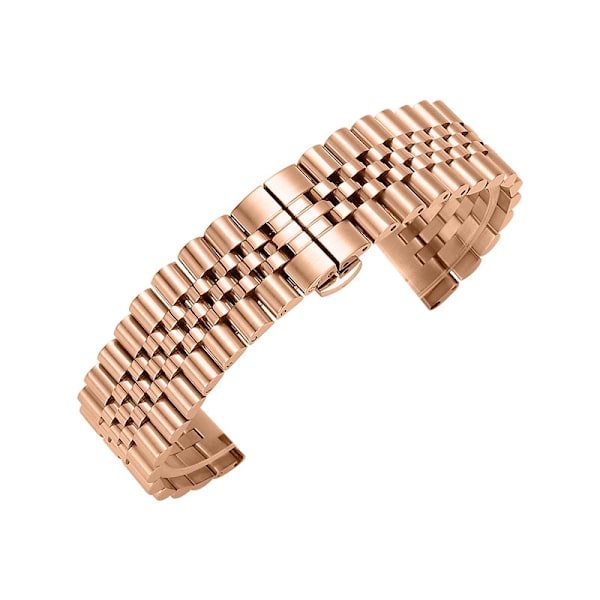 Klockarmband för Apple Watch iWatch för 1-7 generationerna - storlek 38-40-41mm Roséguld - oxring fem pärlor