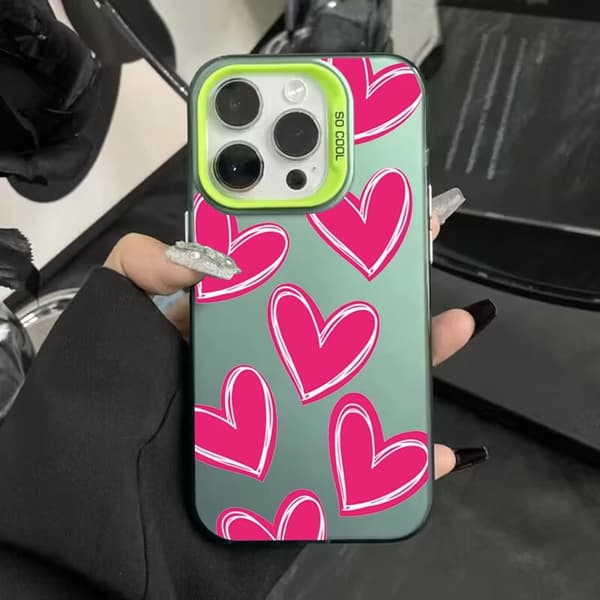 Etui til iPhone 17 Pro Laser Grøn Hjerte 2H289P2