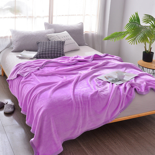 Fortykket flanellteppe Sobelpels Uformelt teppe Termisk sengetøy Minkpelsstoffteppe Dream purple 200*230cm