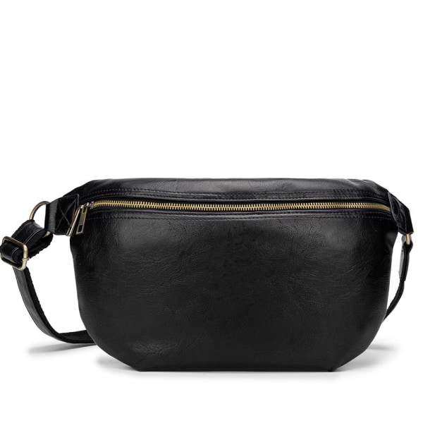 Menn kvinner Fanny Pack Midjeveske Herrebelte Uformelt Enkel All-Match Retro Crossbody Mote Trendy Bryst Black